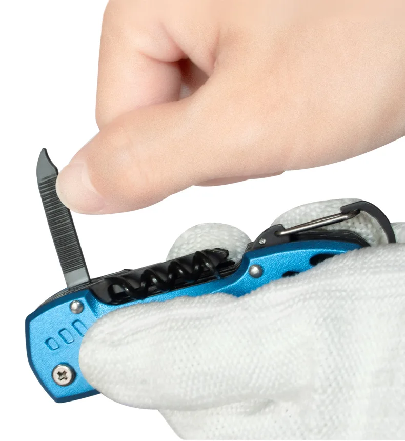 Couteau de Poche Pliant Multifonctionnel en Acier Inoxydable, Outil de Combinaison d'Urgence pour Camping en Plein Air, Équipement de Survie