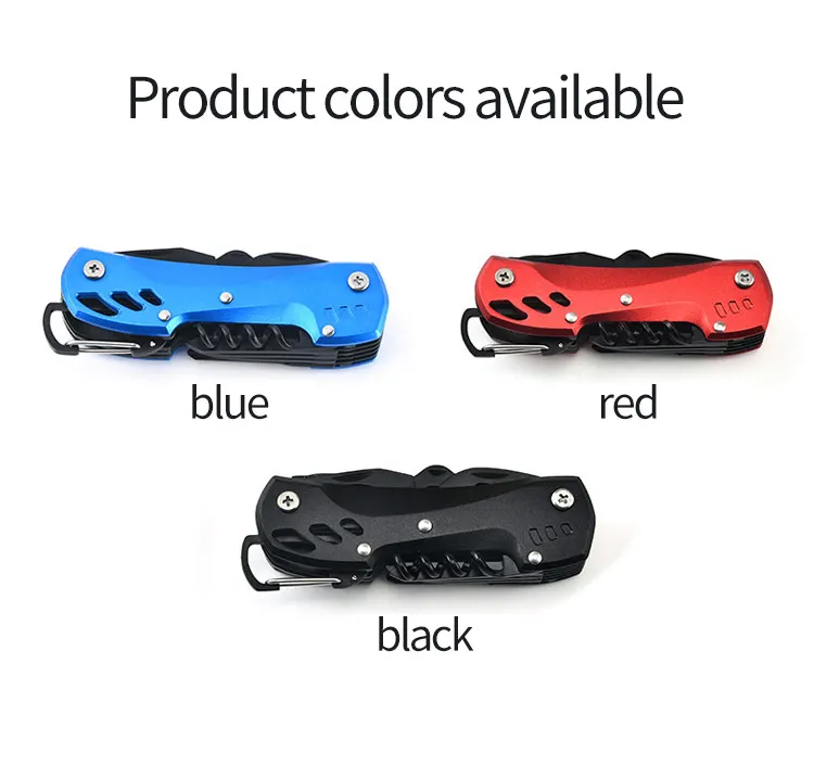 Couteau de Poche Pliant Multifonctionnel en Acier Inoxydable, Outil de Combinaison d'Urgence pour Camping en Plein Air, Équipement de Survie
