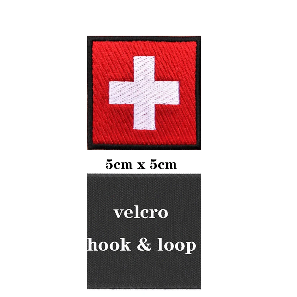 Brassard brodé drapeau National suisse, Patch crochet et boucle ou Badge brodé en tissu militaire, 1 pièce Brassard brodé drapeau National suisse, Patch crochet et boucle ou Badge brodé en tissu militaire, 1 pièce