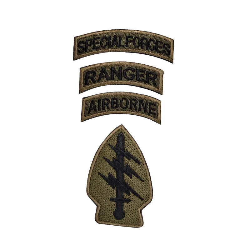 Ensemble d'insignes de moral des forces spéciales, patchs à boucle à crochet brodés, onglet US Feel Ranger, emblème militaire pour casque, patchs DulPatches