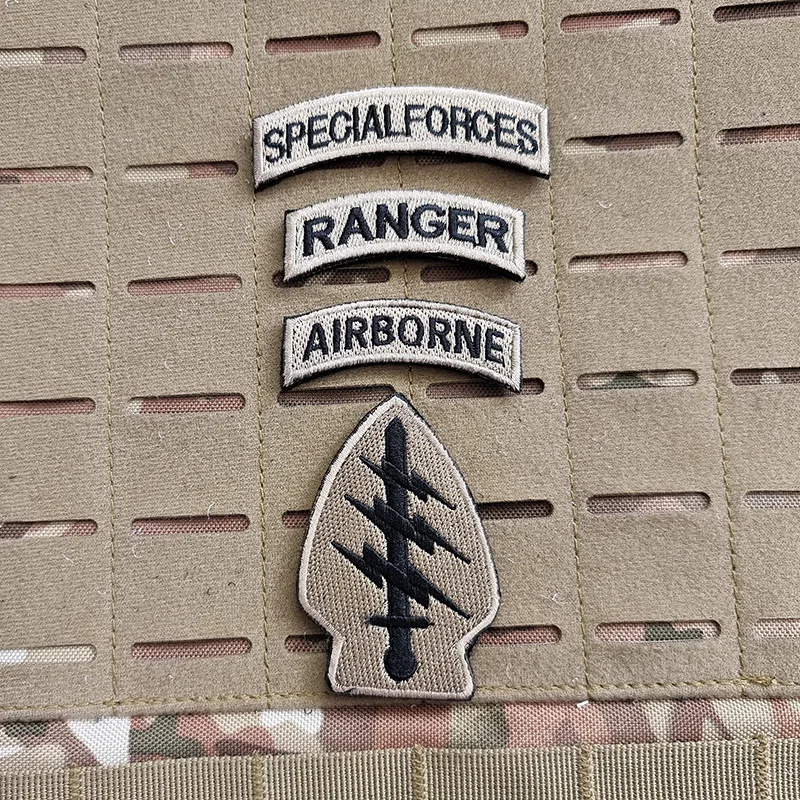 Ensemble d'insignes de moral des forces spéciales, patchs à boucle à crochet brodés, onglet US Feel Ranger, emblème militaire pour casque, patchs DulPatches