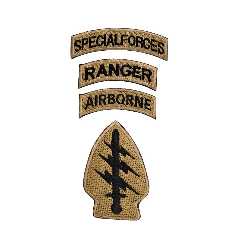 Ensemble d'insignes de moral des forces spéciales, patchs à boucle à crochet brodés, onglet US Feel Ranger, emblème militaire pour casque, patchs DulPatches