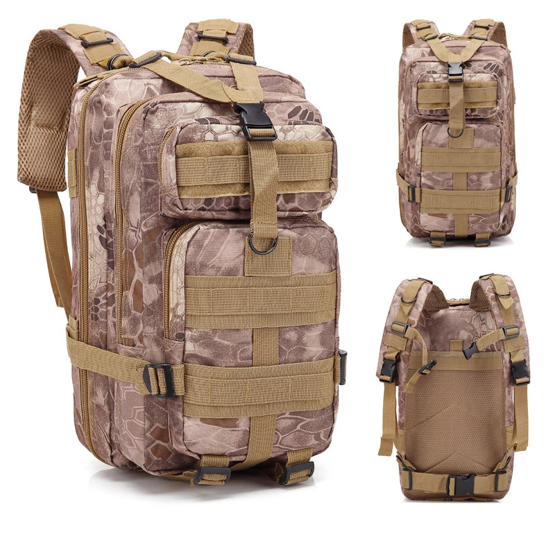 Sac à dos militaire en nylon pour hommes, sac de randonnée, équipement de camping étanche, pack de 3 pièces pour les voyages, la chasse, la pêche