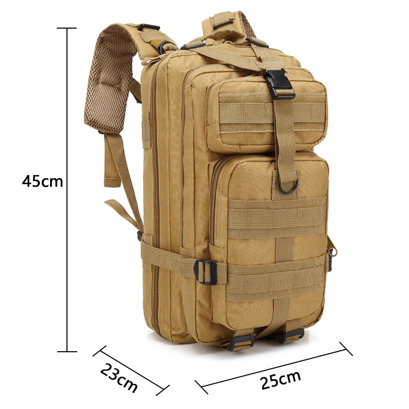 Sac à dos militaire en nylon pour hommes, sac de randonnée, équipement de camping étanche, pack de 3 pièces pour les voyages, la chasse, la pêche