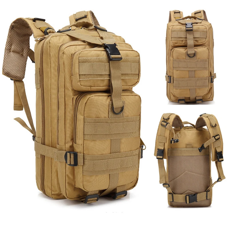 Sac à dos militaire en nylon pour hommes, sac de randonnée, équipement de camping étanche, pack de 3 pièces pour les voyages, la chasse, la pêche