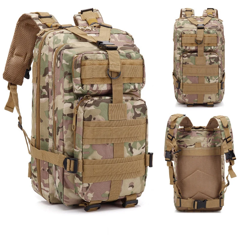 Sac à dos militaire en nylon pour hommes, sac de randonnée, équipement de camping étanche, pack de 3 pièces pour les voyages, la chasse, la pêche