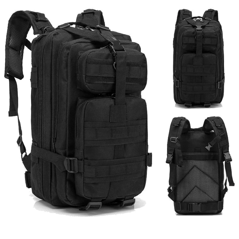Sac à dos militaire en nylon pour hommes, sac de randonnée, équipement de camping étanche, pack de 3 pièces pour les voyages, la chasse, la pêche