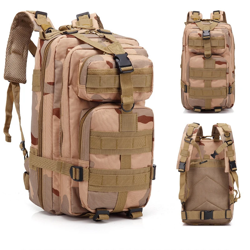 Sac à dos militaire en nylon pour hommes, sac de randonnée, équipement de camping étanche, pack de 3 pièces pour les voyages, la chasse, la pêche