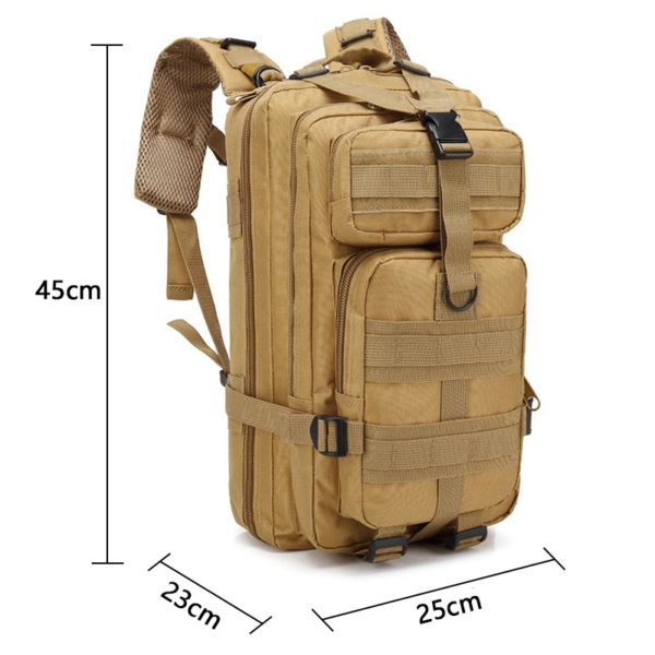 Sac à dos militaire en nylon pour hommes, sac de randonnée, équipement de camping étanche, pack de 3 pièces pour les voyages, la chasse, la pêche – Image 2