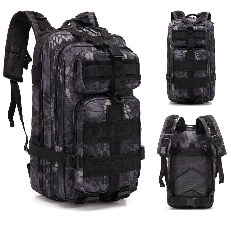 Sac à dos militaire en nylon pour hommes, sac de randonnée, équipement de camping étanche, pack de 3 pièces pour les voyages, la chasse, la pêche