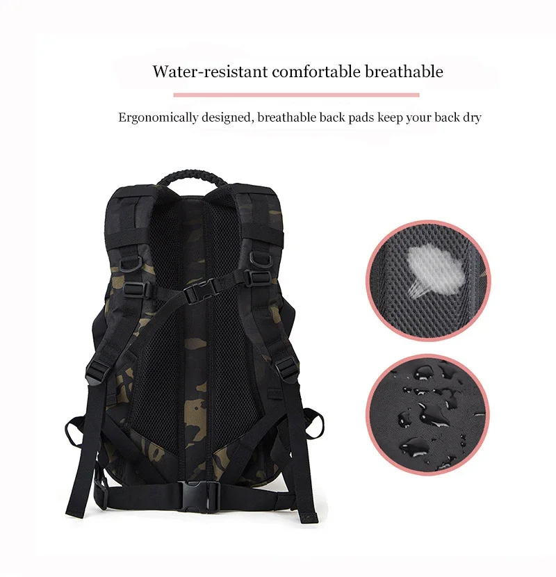 Sac à dos militaire étanche pour homme, sac à dos souple de l'armée, sac à dos Molle, sac de sport, extérieur, camping, chasse, trekking, grande capacité