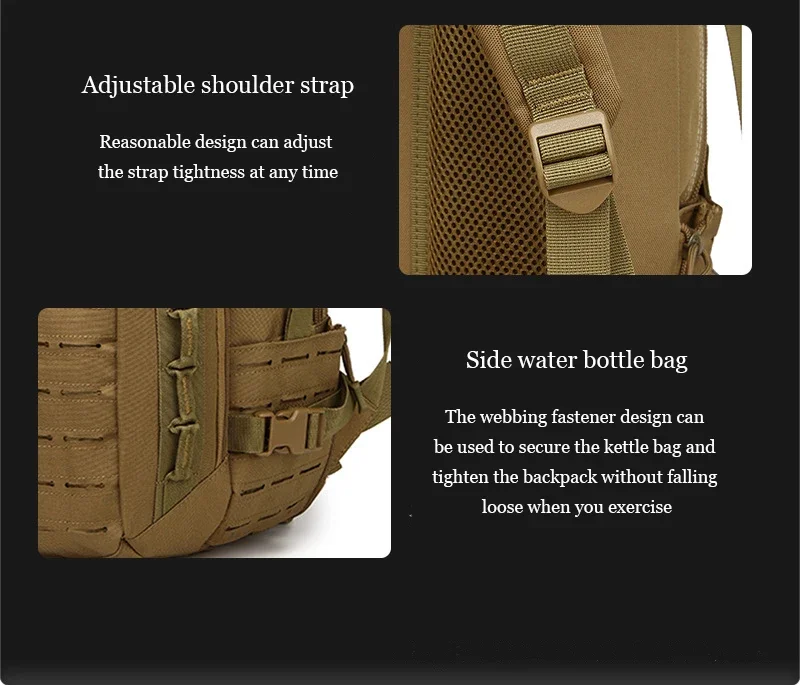 Sac à dos militaire étanche pour homme, sac à dos souple de l'armée, sac à dos Molle, sac de sport, extérieur, camping, chasse, trekking, grande capacité