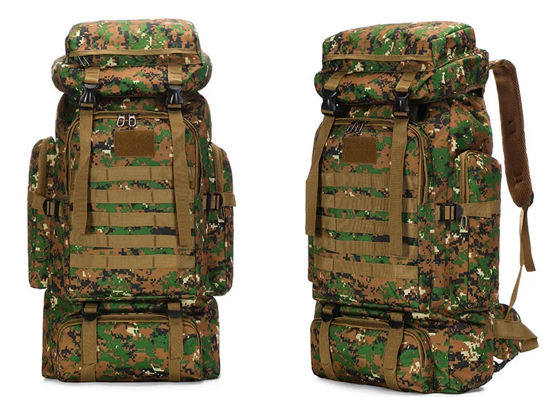 CamSolomon-Sac à dos militaire extérieur étanche pour homme, sac de voyage, sac de randonnée, grand, capacité de 80L