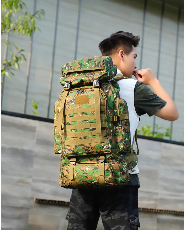 CamSolomon-Sac à dos militaire extérieur étanche pour homme, sac de voyage, sac de randonnée, grand, capacité de 80L