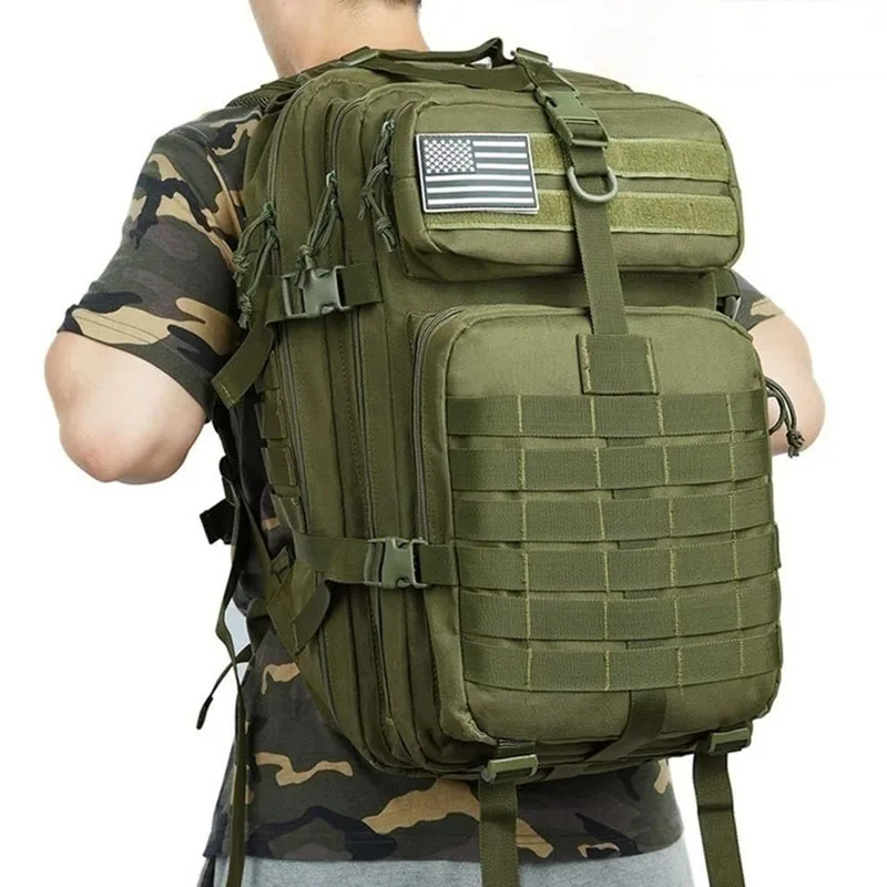 Sac à dos DulBackpack CamSolomon pour homme et femme, sac à dos 3P, noir, chirurgie tionné, extérieur, cyclisme, randonnée, chasse, sport, armée, 50L, 30L