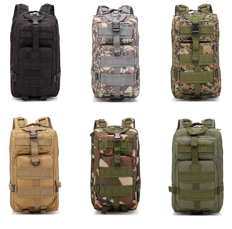 Sac à dos DulBackpack CamSolomon pour homme et femme, sac à dos 3P, noir, chirurgie tionné, extérieur, cyclisme, randonnée, chasse, sport, armée, 50L, 30L