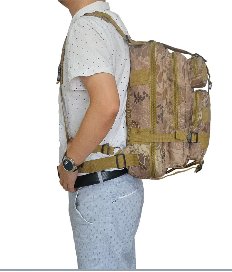 Sac à dos DulBackpack CamSolomon pour homme et femme, sac à dos 3P, noir, chirurgie tionné, extérieur, cyclisme, randonnée, chasse, sport, armée, 50L, 30L