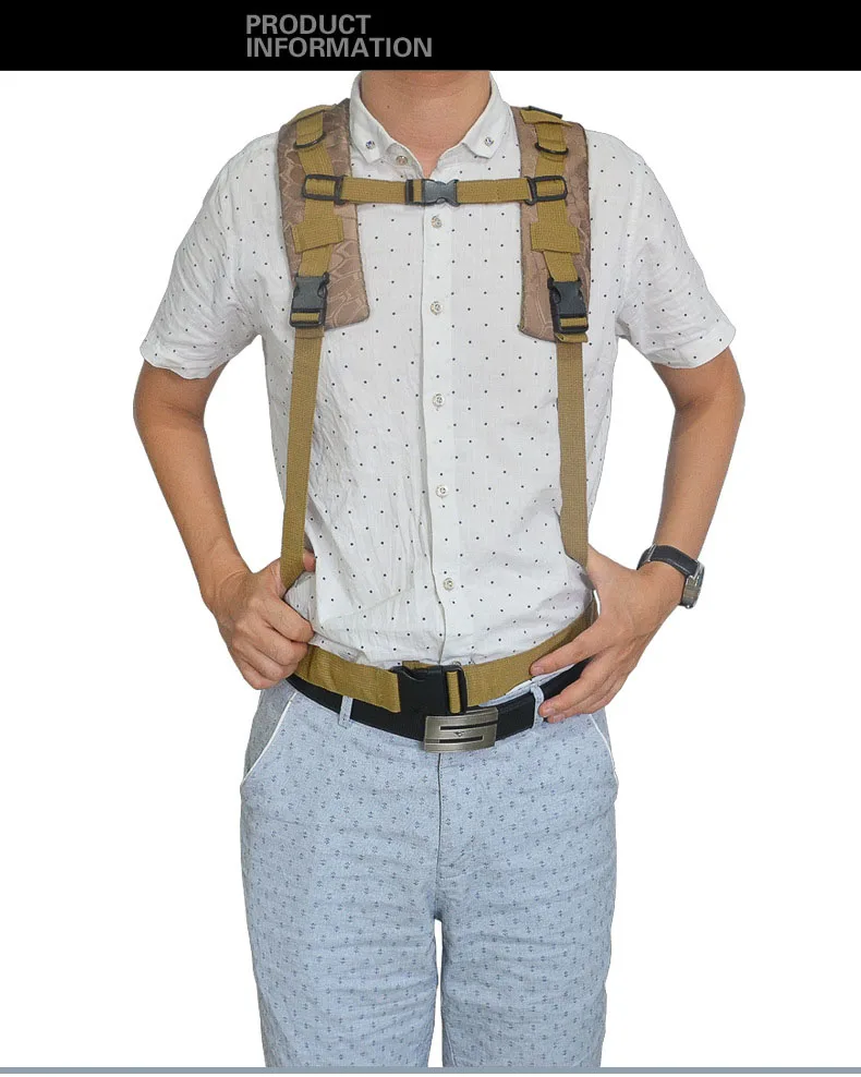 Sac à dos DulBackpack CamSolomon pour homme et femme, sac à dos 3P, noir, chirurgie tionné, extérieur, cyclisme, randonnée, chasse, sport, armée, 50L, 30L