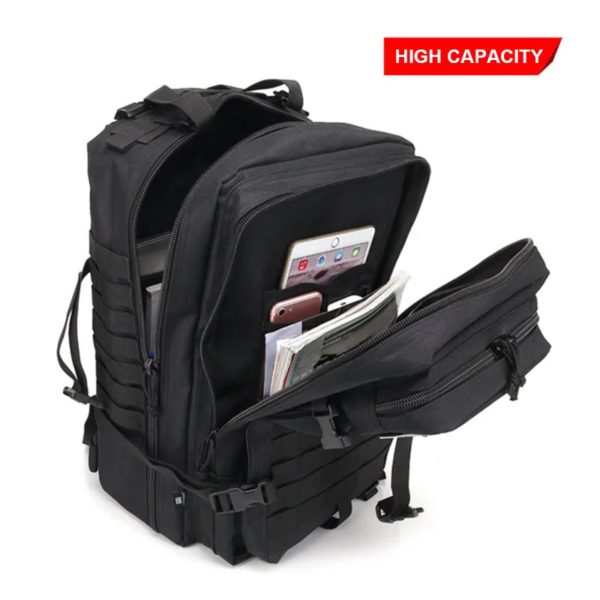 Sac à dos DulBackpack CamSolomon pour homme et femme, sac à dos 3P, noir, chirurgie tionné, extérieur, cyclisme, randonnée, chasse, sport, armée, 50L, 30L – Image 5