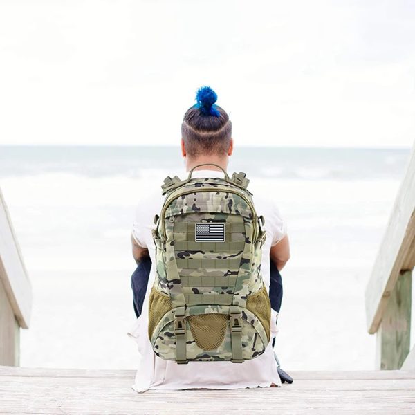 Sac à Dos Militaire de 35L pour Homme et Femme, Sacoche Molle de Randonnée en Plein Air, Porte-Bouteille de Sorcière – Image 6