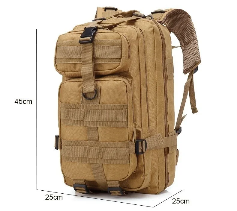 QT & QY-Sacs à dos de voyage pour hommes, sacs de survie en plein air, pack d'assaut 3P, pack EDC Molle, randonnée, trekking, sac de chasse, 30 L, 50L