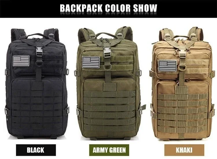 QT & QY-Sacs à dos de voyage pour hommes, sacs de survie en plein air, pack d'assaut 3P, pack EDC Molle, randonnée, trekking, sac de chasse, 30 L, 50L QT & QY-Sacs à dos de voyage pour hommes, sacs de survie en plein air, pack d'assaut 3P, pack EDC Molle, randonnée, trekking, sac de chasse, 30 L, 50L