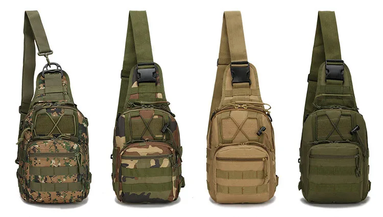 Sacs DulChest extérieurs pour hommes, petit sac de poitrine, sac de messager portable, sac initié au cyclisme, armée CamSolomon, escalade, 600D Wate