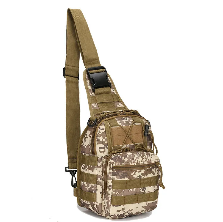 Sacs DulChest extérieurs pour hommes, petit sac de poitrine, sac de messager portable, sac initié au cyclisme, armée CamSolomon, escalade, 600D Wate