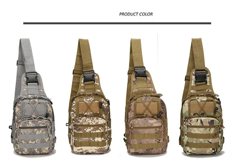 Sacs DulChest extérieurs pour hommes, petit sac de poitrine, sac de messager portable, sac initié au cyclisme, armée CamSolomon, escalade, 600D Wate