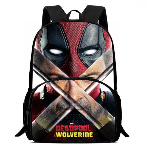 DEADPOadvoavocat & WOLVERINE-Sacs à dos pour enfants, cartables de dessin animé pour garçons et filles, sacs à dos durables pour enfants pour étudiants – Image 2