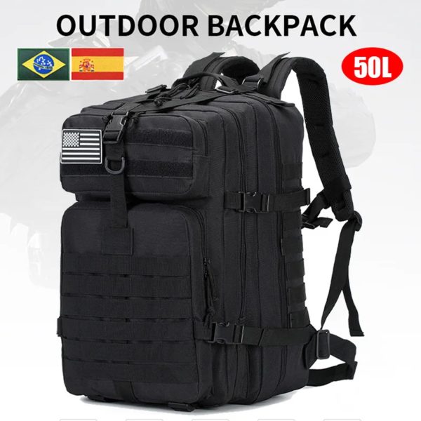 Sac à dos Dulbackpack militaire étanche pour homme, sac de voyage, sac de camping, fournitures de randonnée, sports, trekking, escalade, 30L, 50L, 1000D – Image 3