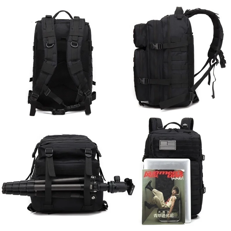 Sac à dos Dulbackpack militaire étanche pour homme, sac de voyage, sac de camping, fournitures de randonnée, sports, trekking, escalade, 30L, 50L, 1000D