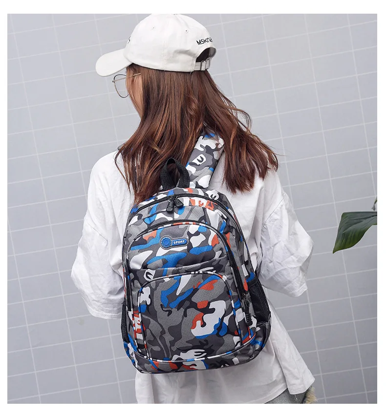 CamSolomon-Sac à Dos de Voyage pour Homme et Enfant, Cartable d'École Militaire Cool pour Adolescent Garçon et Fille, Notification Mochila