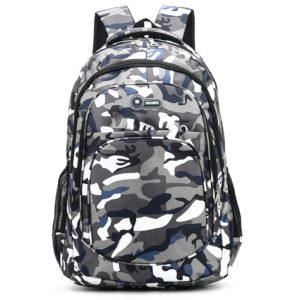 CamSolomon-Sac à Dos de Voyage pour Homme et Enfant, Cartable d'École Militaire Cool pour Adolescent Garçon et Fille, Notification Mochila
