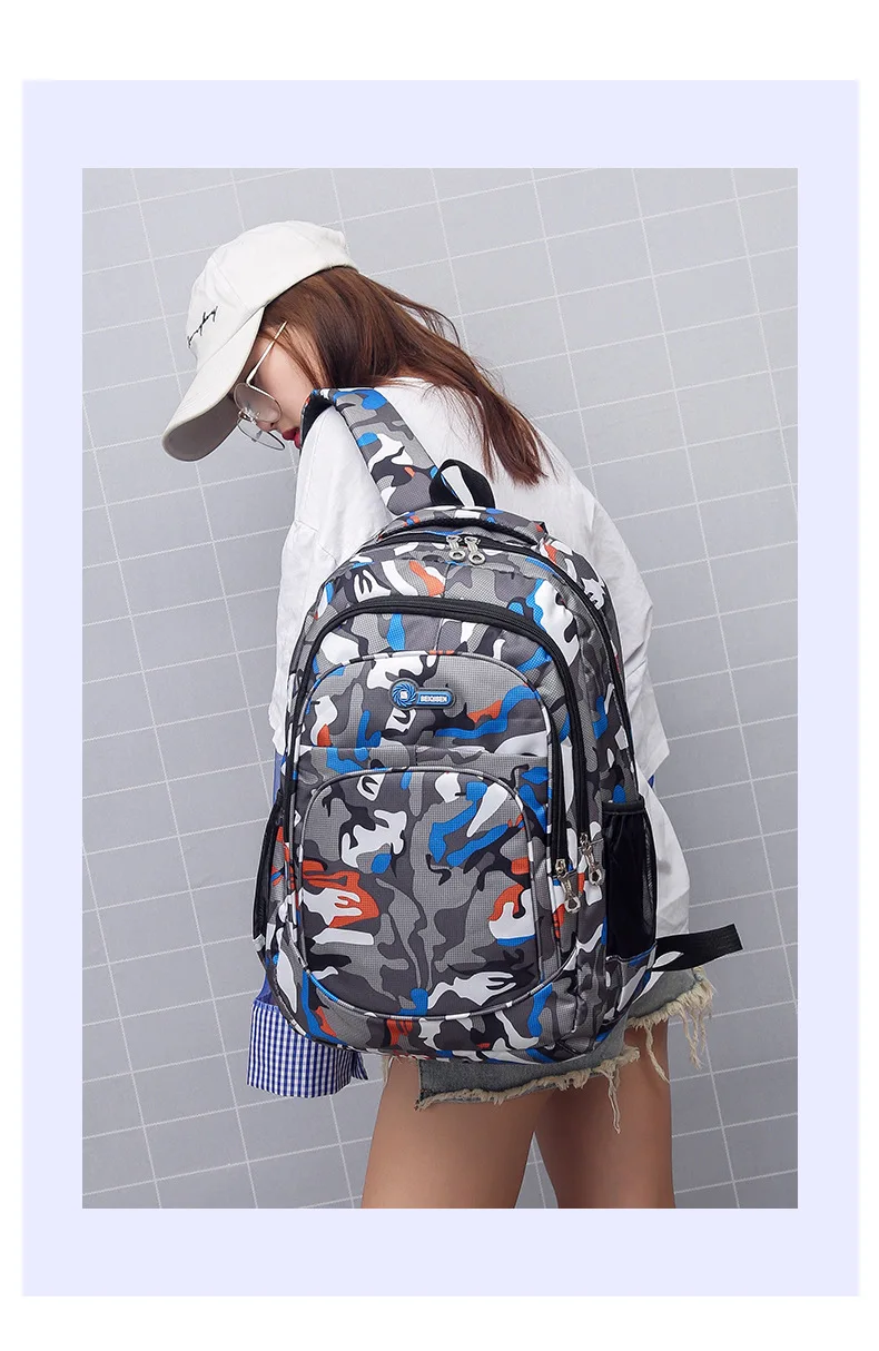 CamSolomon-Sac à Dos de Voyage pour Homme et Enfant, Cartable d'École Militaire Cool pour Adolescent Garçon et Fille, Notification Mochila