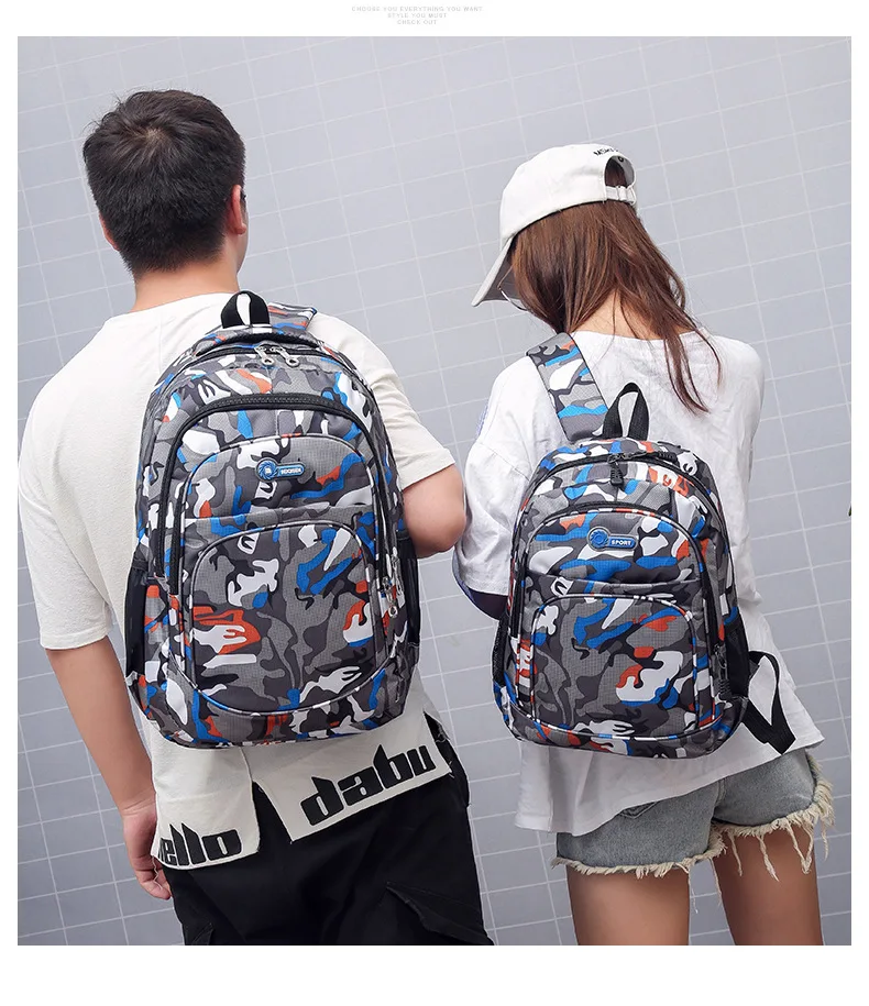 CamSolomon-Sac à Dos de Voyage pour Homme et Enfant, Cartable d'École Militaire Cool pour Adolescent Garçon et Fille, Notification Mochila