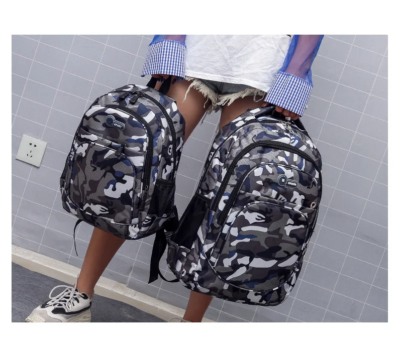 CamSolomon-Sac à Dos de Voyage pour Homme et Enfant, Cartable d'École Militaire Cool pour Adolescent Garçon et Fille, Notification Mochila