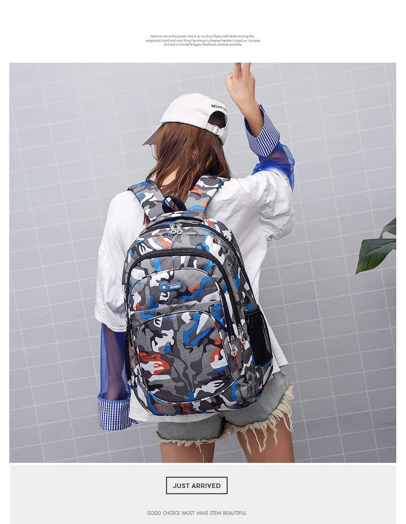 CamSolomon-Sac à Dos de Voyage pour Homme et Enfant, Cartable d'École Militaire Cool pour Adolescent Garçon et Fille, Notification Mochila