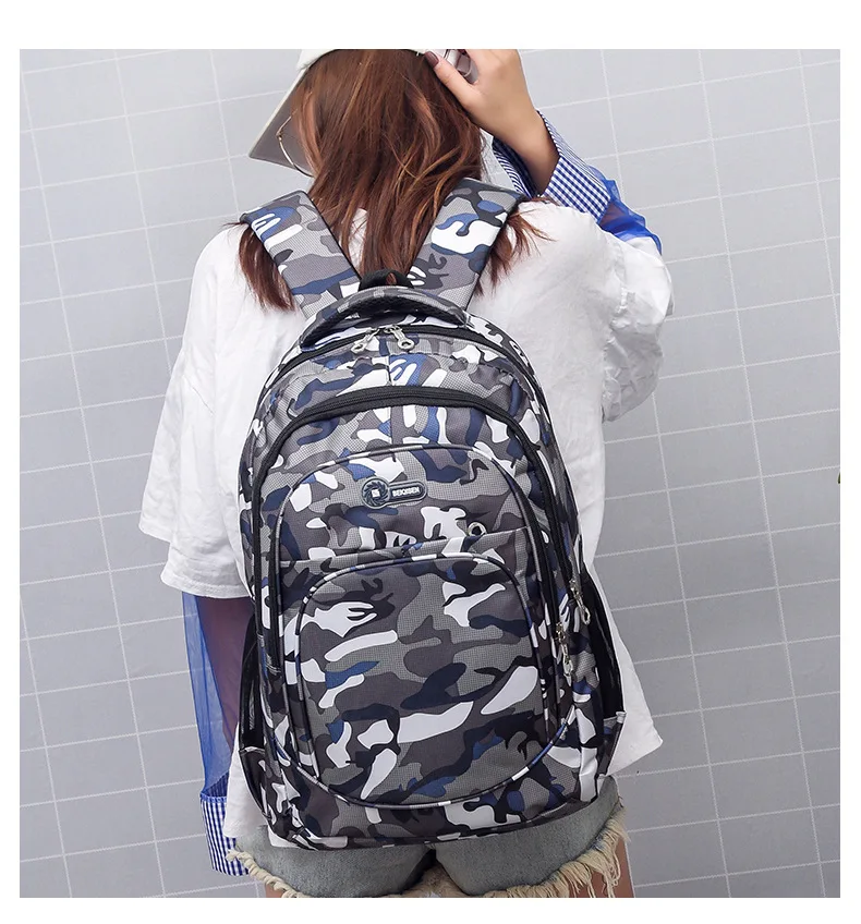 CamSolomon-Sac à Dos de Voyage pour Homme et Enfant, Cartable d'École Militaire Cool pour Adolescent Garçon et Fille, Notification Mochila
