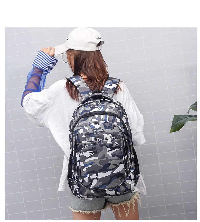 CamSolomon-Sac à Dos de Voyage pour Homme et Enfant, Cartable d'École Militaire Cool pour Adolescent Garçon et Fille, Notification Mochila