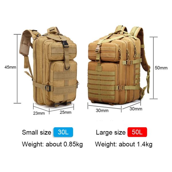 Oulylan-Sac à dos militaire en nylon imperméable, sacs à dos DulSports, camping, randonnée, trekking, pêche, chasse, 30L, 50L, 9000D – Image 6
