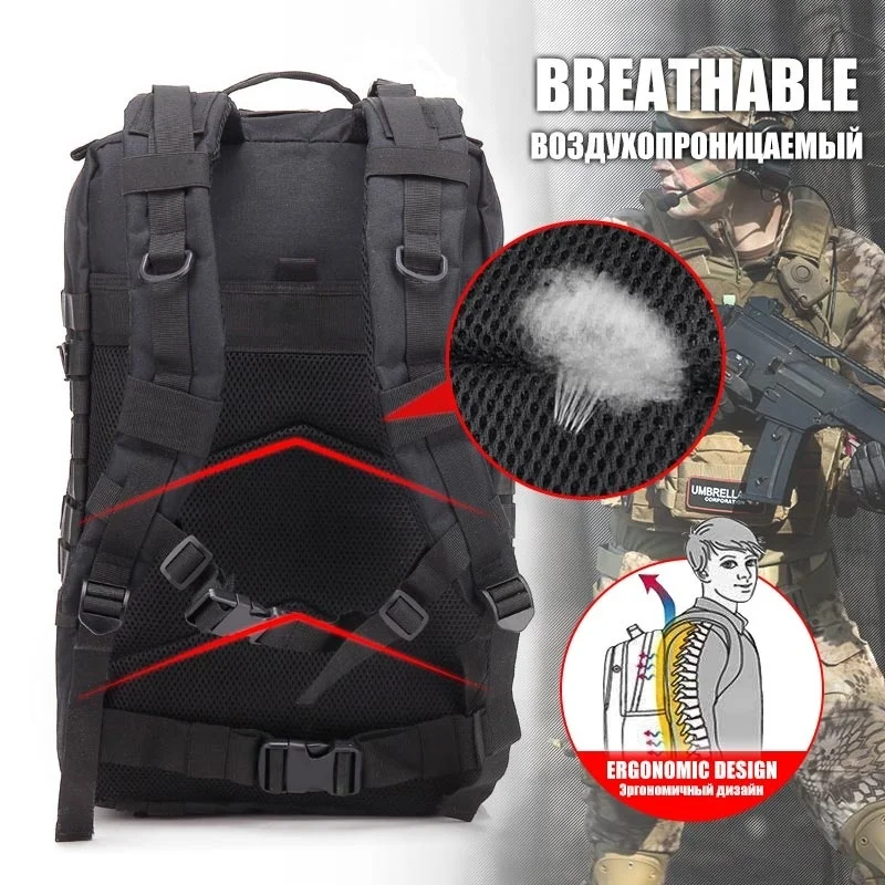 Oulylan-Sac à dos militaire en nylon imperméable, sacs à dos DulSports, camping, randonnée, trekking, pêche, chasse, 30L, 50L, 9000D