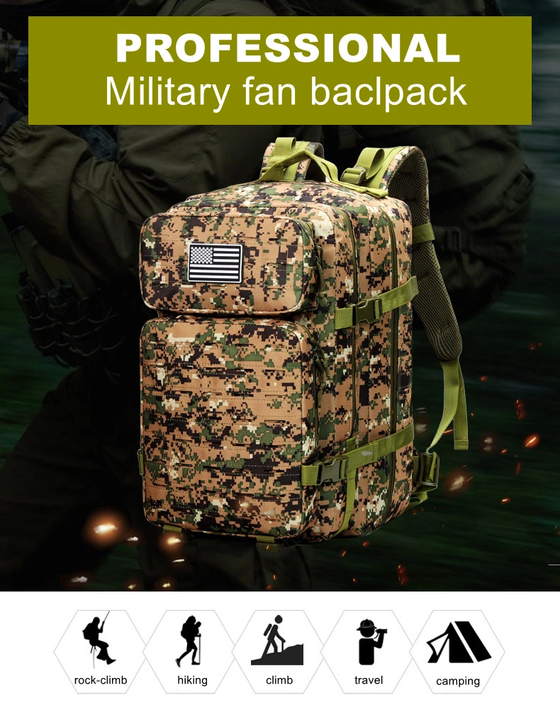 Sac à Dos Militaire Étanche en Nylon, 35/45/50L 900D, pour l'Extérieur, le Camping, la Randonnée, le Trekking, la Pêche, la html