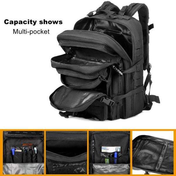 Sac à Dos Militaire Étanche en Nylon, 35/45/50L 900D, pour l'Extérieur, le Camping, la Randonnée, le Trekking, la Pêche, la html – Image 6