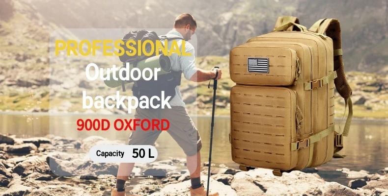 Sac à Dos Militaire Étanche en Nylon, 35/45/50L 900D, pour l'Extérieur, le Camping, la Randonnée, le Trekking, la Pêche, la html