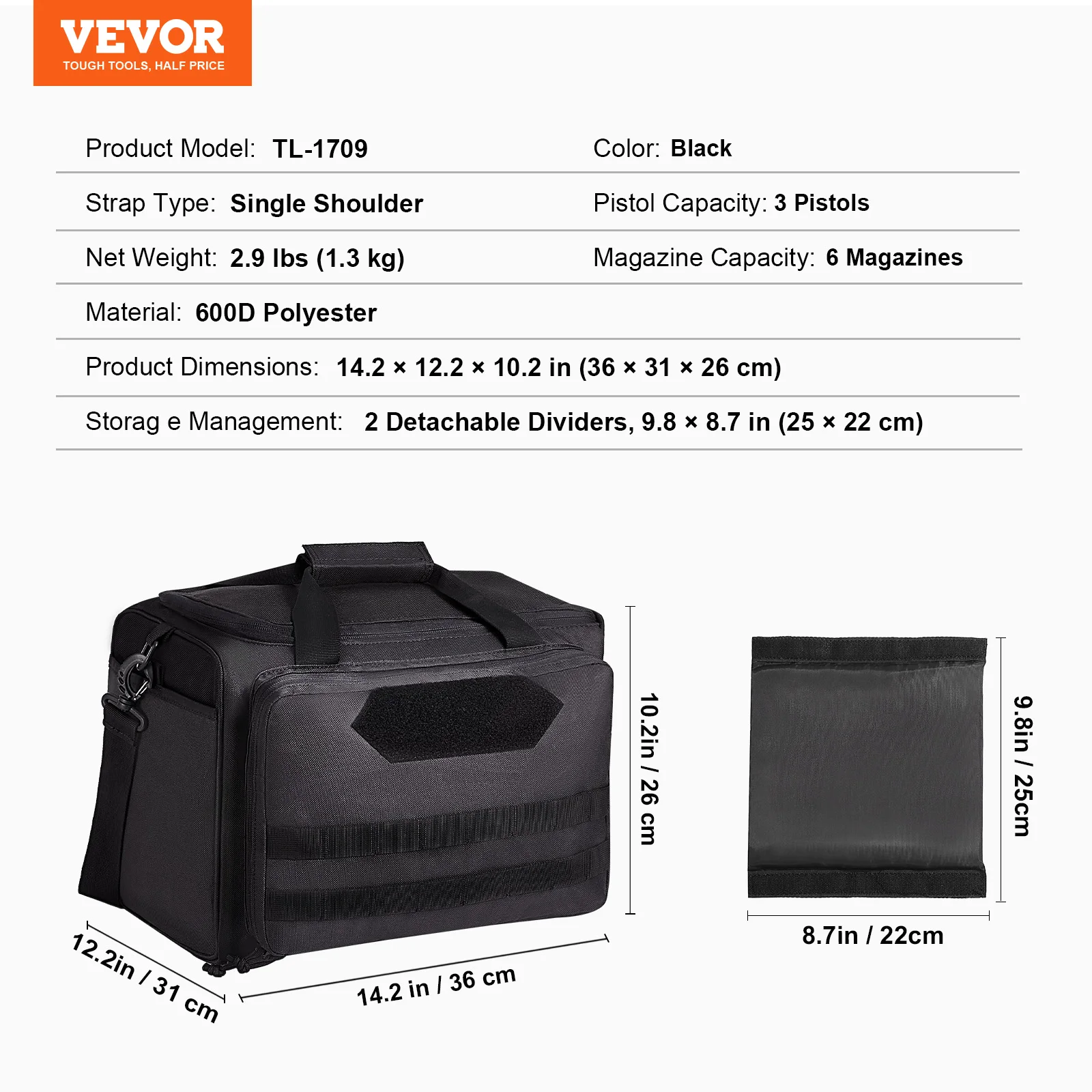 Black 36x26x31CM