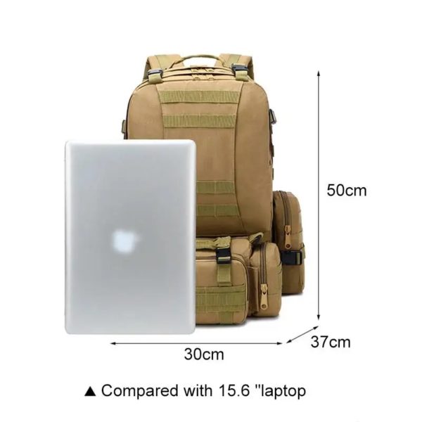 Sac à dos tactique militaire 4 en 1 de 55l pour hommes, sacoche de Sport, étanche, pour Camping, chasse, pêche – Image 5