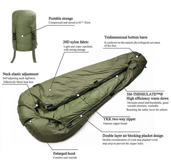 Levez songear-Sac de couchage modulaire Infperform, airsoft MUNICold Patricia Polar, Force Defence, Bunting Hunting Training, Randonnée Outdoor Sp – Image 4