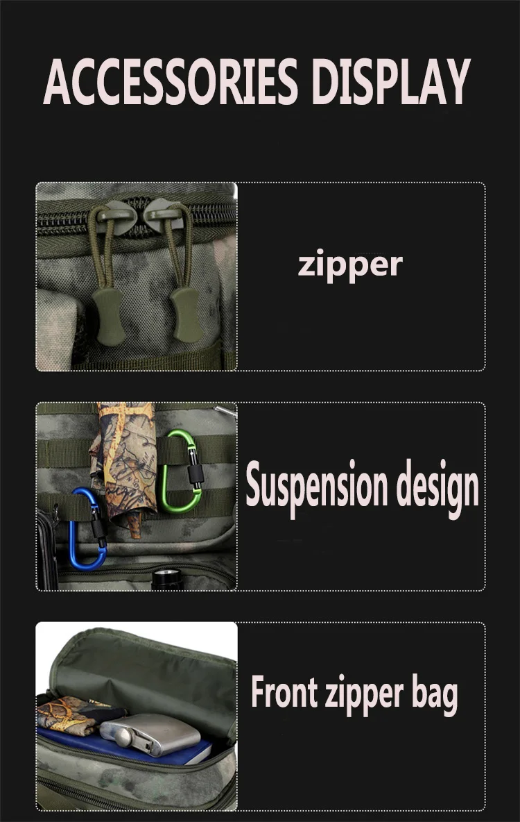 Sac à dos camouflage tactique multifonctionnel pour les fans militaires, grande capacité, alpinisme, camping, sac de sport
