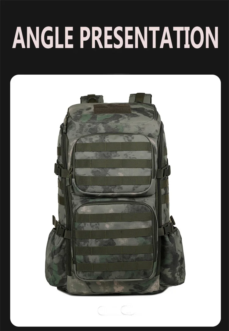 Sac à dos camouflage tactique multifonctionnel pour les fans militaires, grande capacité, alpinisme, camping, sac de sport